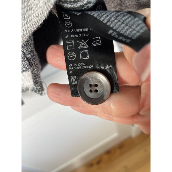 H&M Unisex Button Down Cotton Lightweight Hooded Jacket Size S Color Gray NWT - Picture 7 of 11